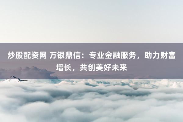 炒股配资网 万银鼎信：专业金融服务，助力财富增长，共创美好未来
