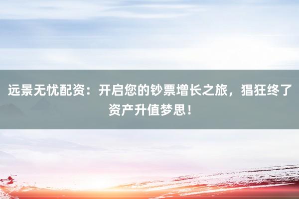 远景无忧配资：开启您的钞票增长之旅，猖狂终了资产升值梦思！