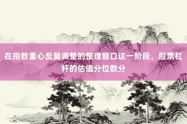 在指数重心反复调整的整理窗口这一阶段，股票杠杆的估值分位数分