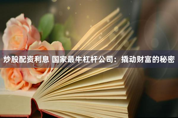 炒股配资利息 国家最牛杠杆公司：撬动财富的秘密