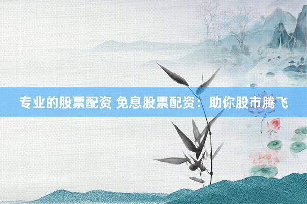 专业的股票配资 免息股票配资:助你股市腾飞