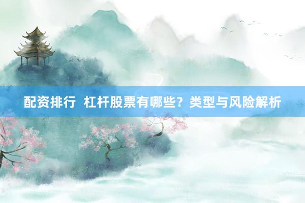 配资排行  杠杆股票有哪些？类型与风险解析
