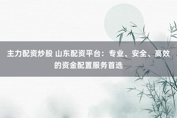 主力配资炒股 山东配资平台：专业、安全、高效的资金配置服务首选