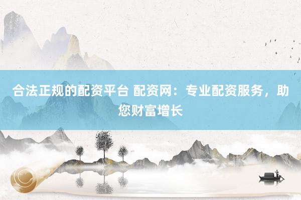合法正规的配资平台 配资网：专业配资服务，助您财富增长