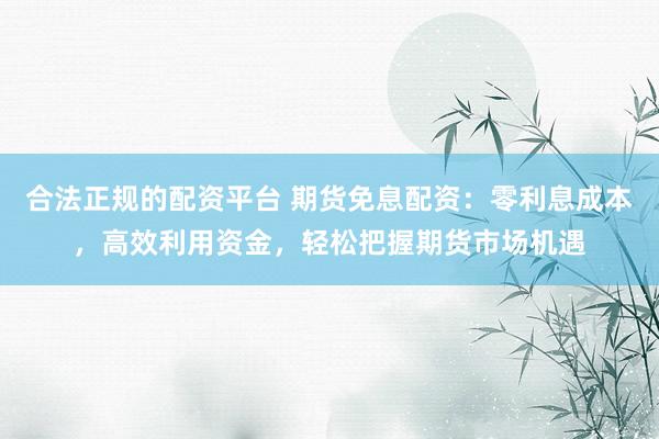合法正规的配资平台 期货免息配资：零利息成本，高效利用资金，轻松把握期货市场机遇