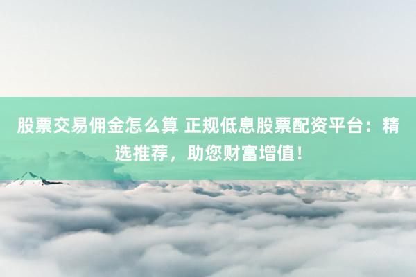 股票交易佣金怎么算 正规低息股票配资平台：精选推荐，助您财富增值！